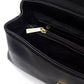 Elegant Black Shoulder Bag with Golden Details