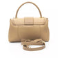 Beige Chic Shoulder Bag with Golden Details