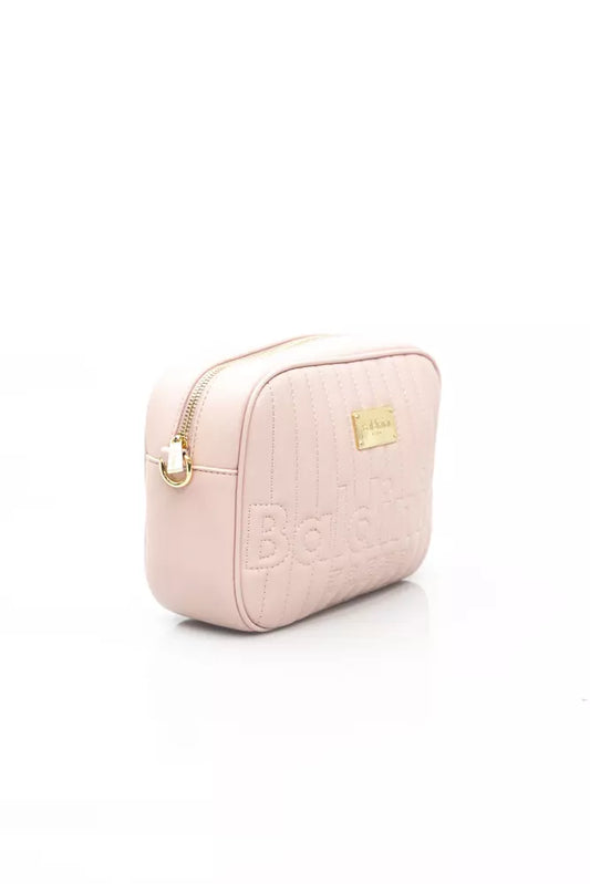 Elegant Pink Shoulder Bag with Golden Accents