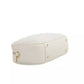 Chic White Shoulder Bag with Golden Accents
