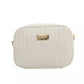 Chic White Shoulder Bag with Golden Accents
