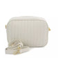 Chic White Shoulder Bag with Golden Accents