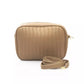 Chic Beige Shoulder Bag with Golden Accents