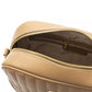 Chic Beige Shoulder Bag with Golden Accents