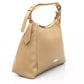 Chic Beige Shoulder Bag with Golden Accents