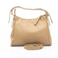 Chic Beige Shoulder Bag with Golden Accents