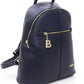 Chic Blue Backpack with Golden Accents