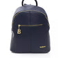 Chic Blue Backpack with Golden Accents
