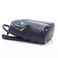 Chic Blue Backpack with Golden Accents