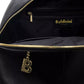 Chic Black Backpack with Golden Accents