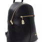 Chic Black Backpack with Golden Accents