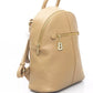 Chic Beige Backpack with Golden Accents