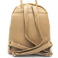 Chic Beige Backpack with Golden Accents