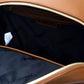 Elegant Golden-Detailed Brown Backpack