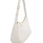 Elegant White Shoulder Bag with Golden Accents