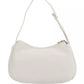 Elegant White Shoulder Bag with Golden Accents