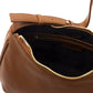 Chic Brown Polyethylene Shoulder Bag with Golden Details