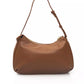Chic Brown Polyethylene Shoulder Bag with Golden Details