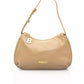 Beige Shoulder Bag with Golden Accents