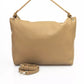 Chic Beige Shoulder Bag with Golden Accents