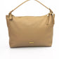 Chic Beige Shoulder Bag with Golden Accents