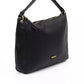 Elegant Black Shoulder Bag with Golden Accents