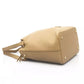 Beige Zip Shoulder Bag with Golden Details