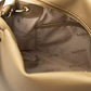 Beige Zip Shoulder Bag with Golden Details