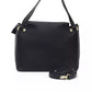 Elegant Black Shoulder Bag with Golden Accents