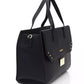 Elegant Black Polyethylene Shoulder Bag