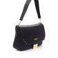 Elegant Black Shoulder Bag with Golden Accents