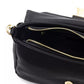 Elegant Black Shoulder Bag with Golden Accents
