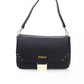 Elegant Black Shoulder Bag with Golden Accents