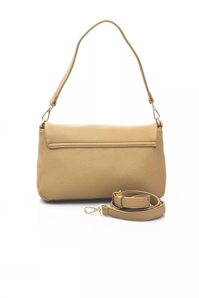 Golden Detail Beige Shoulder Bag