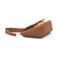 Elegant Brown Shoulder Flap Bag with Golden Accents