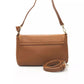 Elegant Brown Shoulder Flap Bag with Golden Accents