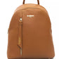Chic Golden-Detail Brown Backpack