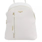White Elegance Backpack with Golden Accents