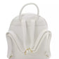 White Elegance Backpack with Golden Accents