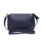 Elegant Blue Shoulder Bag with Golden Details
