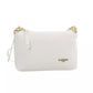 Elegant White Shoulder Bag with Golden Accents