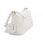 Elegant White Shoulder Bag with Golden Accents