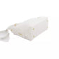 Elegant White Shoulder Bag with Golden Accents