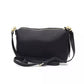 Elegant Black Shoulder Bag with Golden Accents