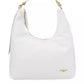 Chic White Shoulder Bag with Golden Accents