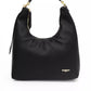 Chic Black Shoulder Bag with Golden Accents
