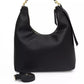 Chic Black Shoulder Bag with Golden Accents