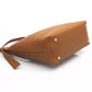 Chic Brown Shoulder Bag with Golden Accents