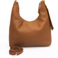 Chic Brown Shoulder Bag with Golden Accents