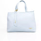 Elegant Light Blue Shoulder Bag with Golden Accents